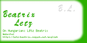 beatrix letz business card
